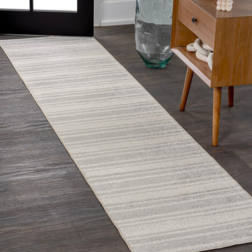 Fawning Two-tone Striped Classic Low-pile Machine-washable Area Rug